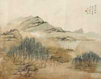 汪琨 乙丑（1925年）作 山水 镜心